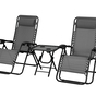 Set of 2x DELUX gray lounger + table