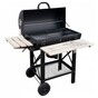 Charcoal grill with wooden shelves