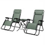 Set of 2x green DELUX lounger + table