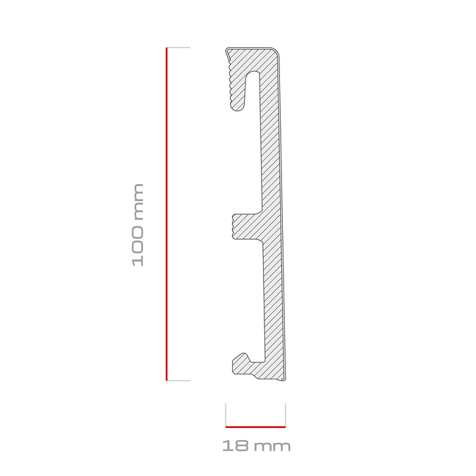 Jalatsilaua Alpha 100 mm 2,4 m Valge