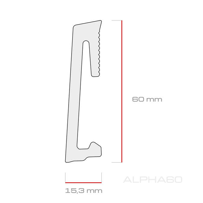 Skursteņu dēlis Alpha 60 mm 2,2 m ozola masīvs