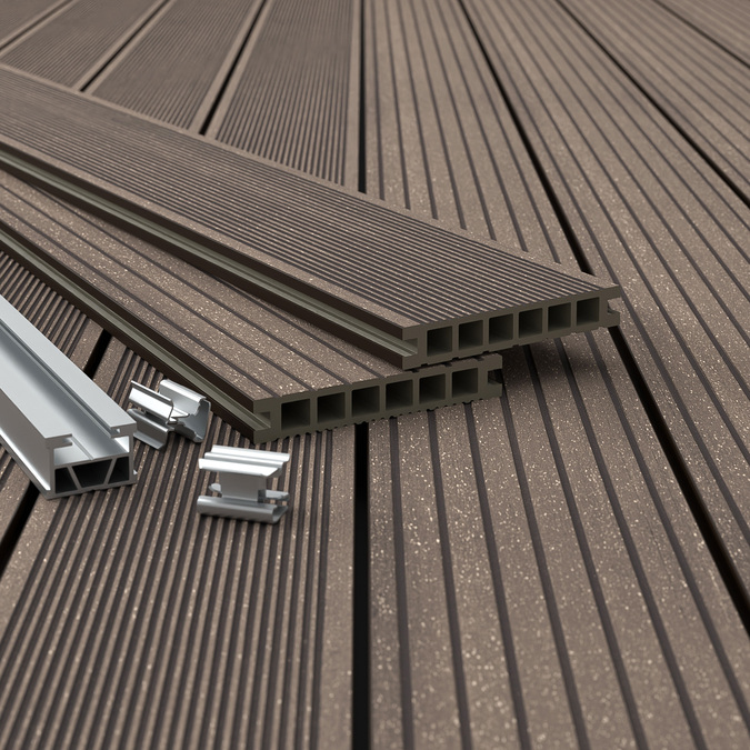 BERGDECK komposiitplaat B150 Brushed Wild Teak 2.4m