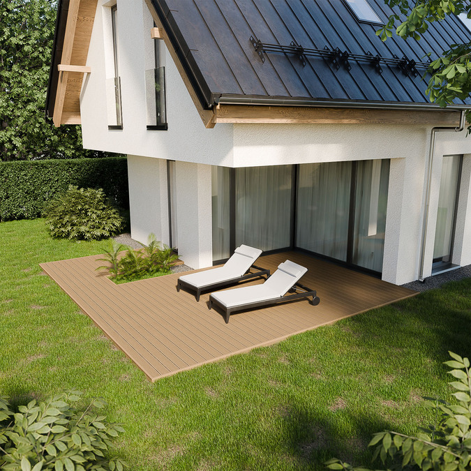 Kompozitní terasová deska BERGDECK B150 Kartáčované divoké teakové dřevo 2,4 m