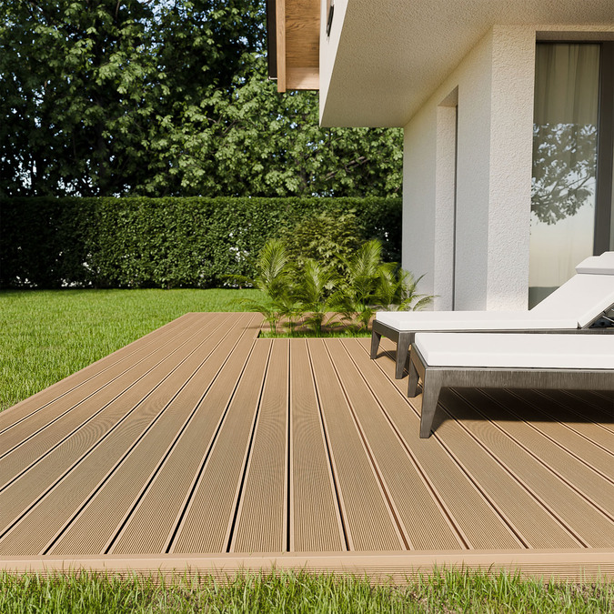 Kompozitní terasová deska BERGDECK B150 Kartáčované divoké teakové dřevo 2,4 m