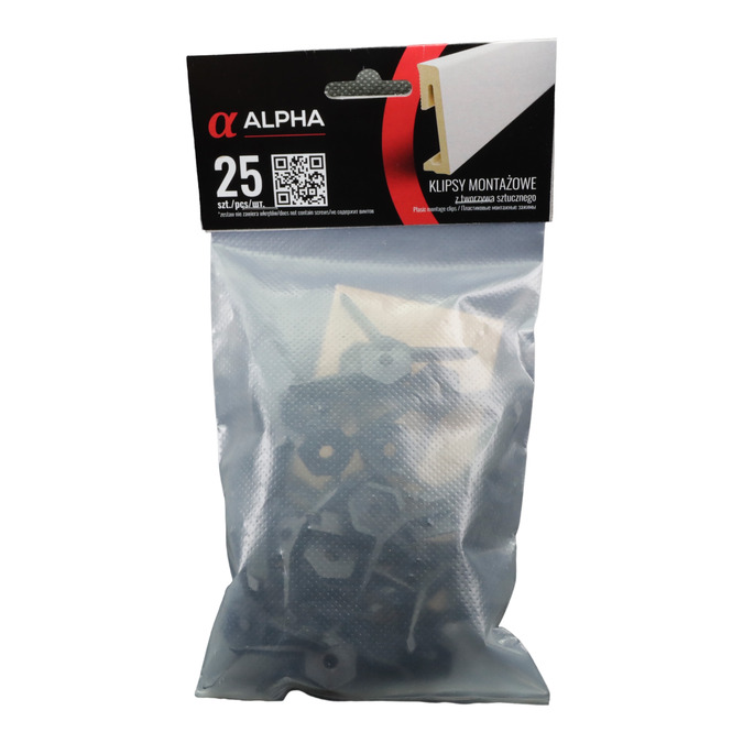 Installation tensioners for skirting boards Alpha – 25 plastic pcs