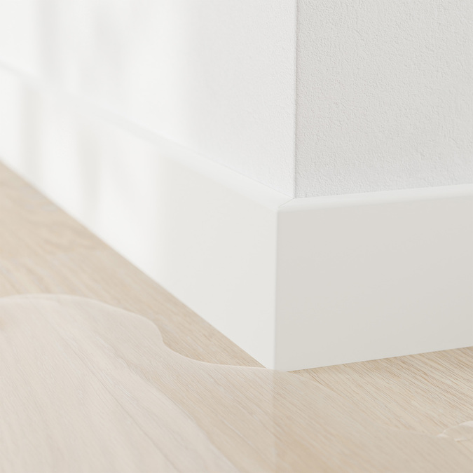 Skursteņu dēlis Alpha 80 mm 2,4 m Balta