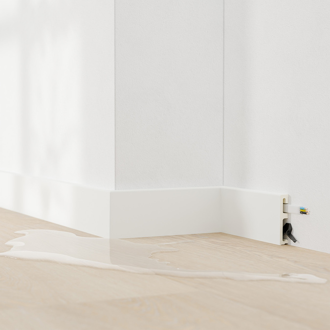 Skursteņu dēlis Alpha 80 mm 2,4 m Balta