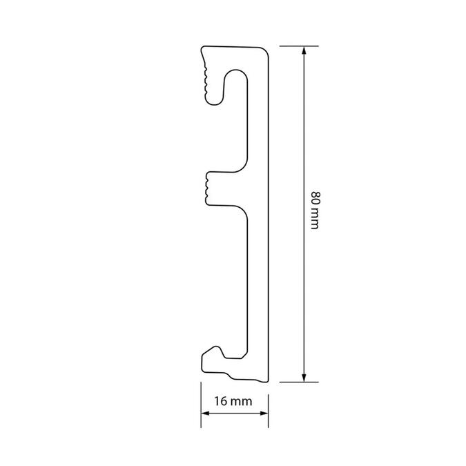 Alpha skirting board 80 mm 2,4 m Mint Oak